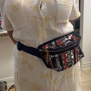 Tommy Hilfiger Clear Striped Belt Bag - Navy/Red/White